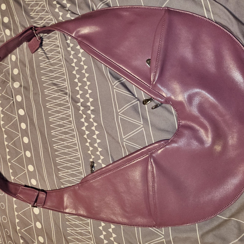 Purple Leather Shoulder Bag